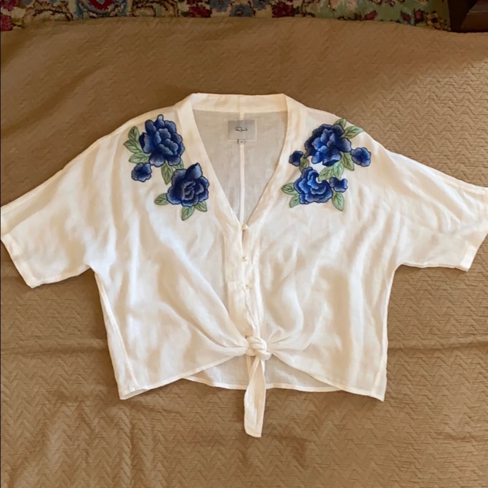 Rails white and blue top